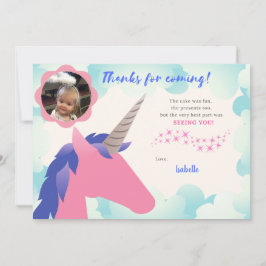 Tarjeta de agradecimiento de foto de unicornio