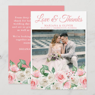 Tarjeta de agradecimiento de foto floral