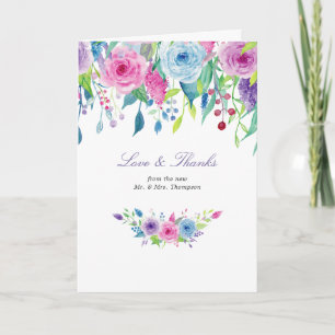 Tarjeta de agradecimiento de foto floral ultra vio