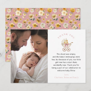 Tarjeta de agradecimiento de foto floral Vintage C