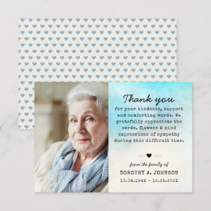 Tarjeta de agradecimiento de foto funeral pésame d
