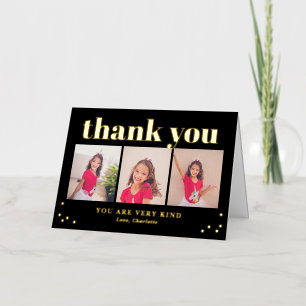 Tarjeta de agradecimiento de foto moderna con FOIL