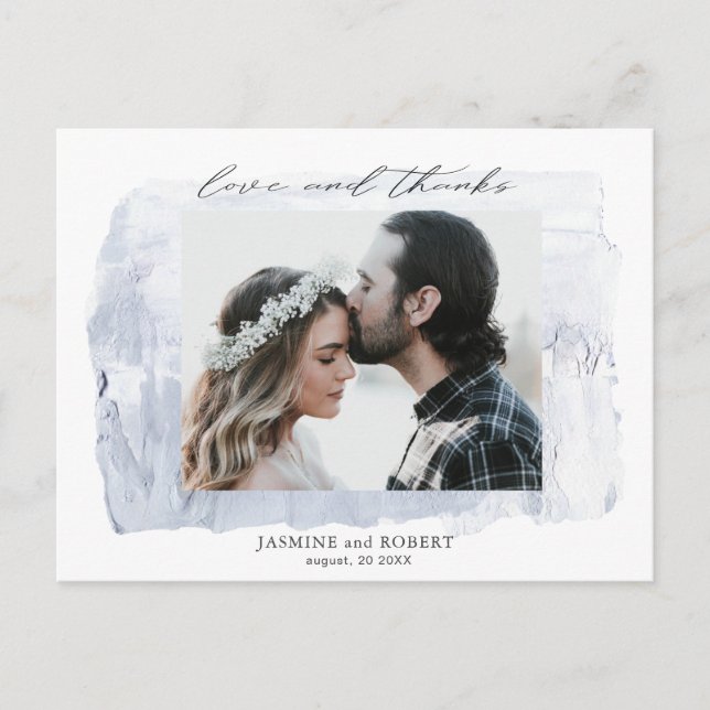 Tarjeta de agradecimiento de foto pastel rústico (Anverso)