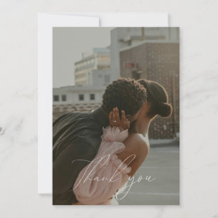 Tarjeta de agradecimiento de foto plana con guión 