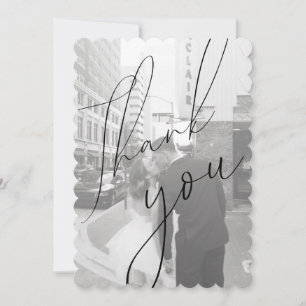 Tarjeta de agradecimiento de foto plana con guion 