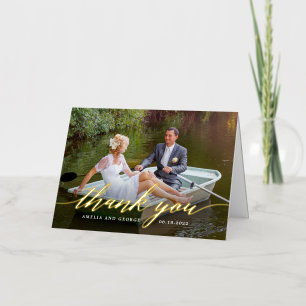 Tarjeta de agradecimiento de foto plegada FOIL de
