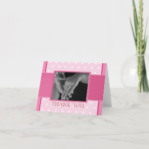Tarjeta de agradecimiento de foto rosa