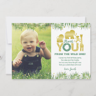 Tarjeta de agradecimiento de foto Safari de oro Wi