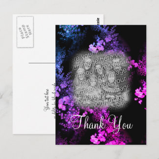 Tarjeta de agradecimiento de foto suya floral rosa