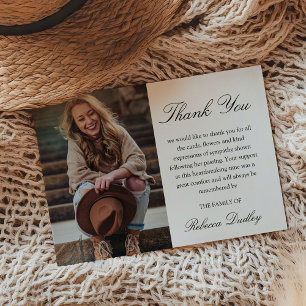 Tarjeta de agradecimiento de fotografía caligráfic