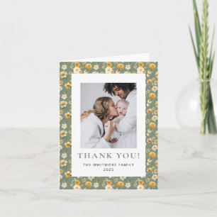 Tarjeta de agradecimiento de fotografía floral ver
