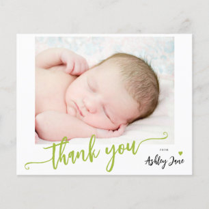 Tarjeta de agradecimiento de fotos para baby showe