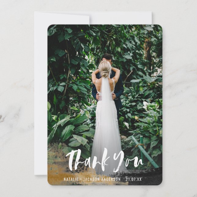 Tarjeta de agradecimiento de fotos tropicales pint (Anverso)