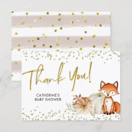 Tarjeta de agradecimiento de Fox Oh Boy Fall Pumpk