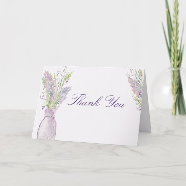 Tarjeta de agradecimiento de frasco de lavanda (Anverso)