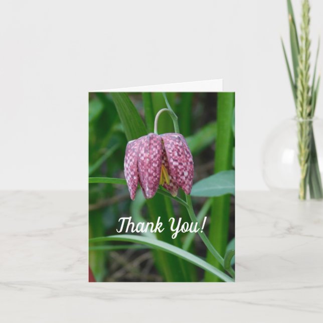 Tarjeta de agradecimiento de Fritillaria (Anverso)