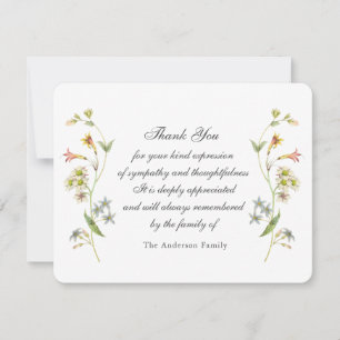 Tarjeta de agradecimiento de frontera floral vinta