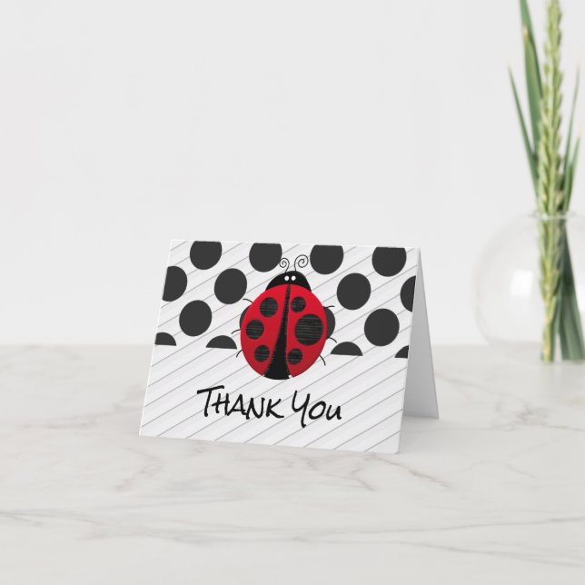 Tarjeta de agradecimiento de Fun Ladybug (Anverso)