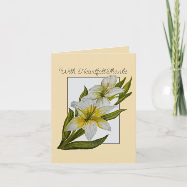Tarjeta de agradecimiento de funeral católico con  (Anverso)