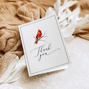 Tarjeta de agradecimiento de funeral con cardenal 