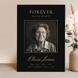 Tarjeta de agradecimiento de funeral con foto de c