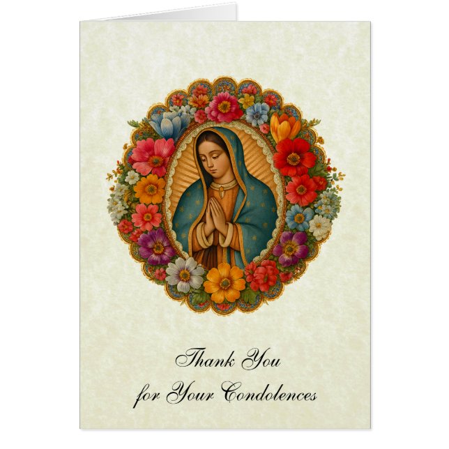 Tarjeta de agradecimiento de funeral de Guadalupe  (Frente)