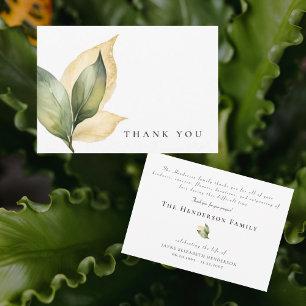Tarjeta de agradecimiento de funeral de pétalo ama