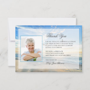 Tarjeta de agradecimiento de funeral de playa Ta