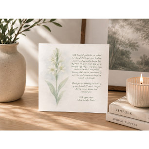 Tarjeta de agradecimiento de funeral personalizabl