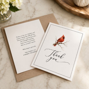 Tarjeta de agradecimiento de funeral personalizada