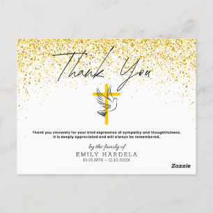 Tarjeta de agradecimiento de funeral simpático - P
