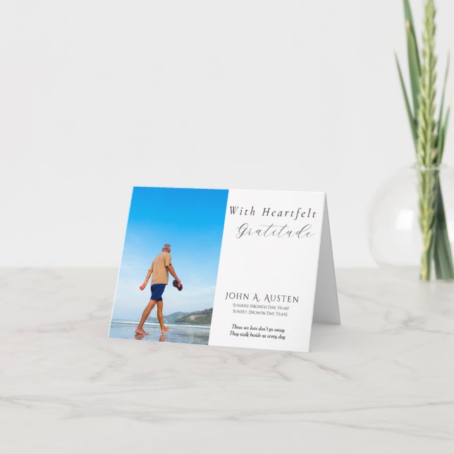 Tarjeta de agradecimiento de funerales plegados -  (Anverso)