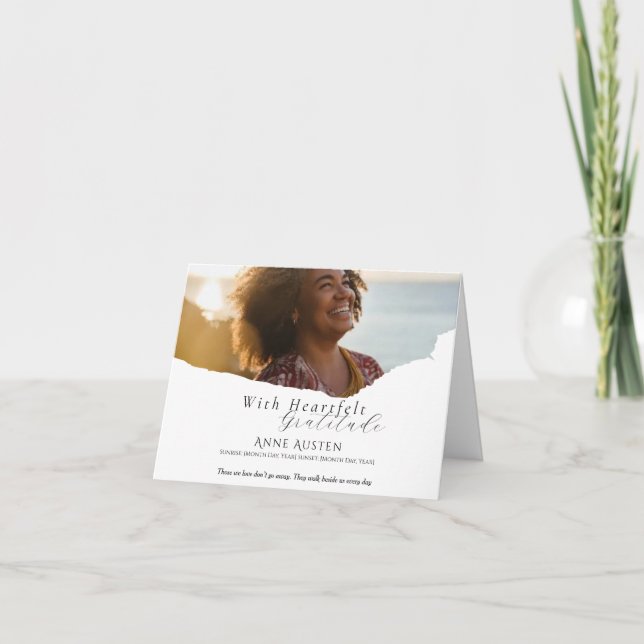 Tarjeta de agradecimiento de funerales plegados -  (Anverso)