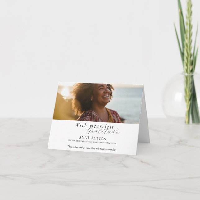 Tarjeta de agradecimiento de funerales plegados -  (Anverso)