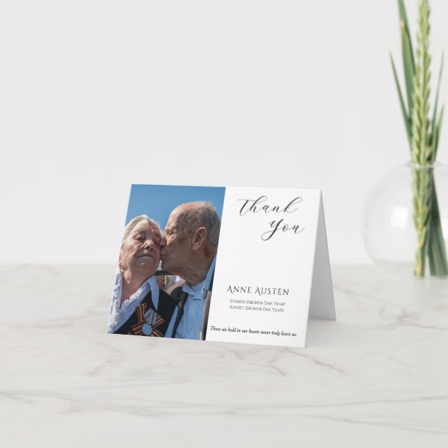 Tarjeta de agradecimiento de funerales plegados -  (Anverso)