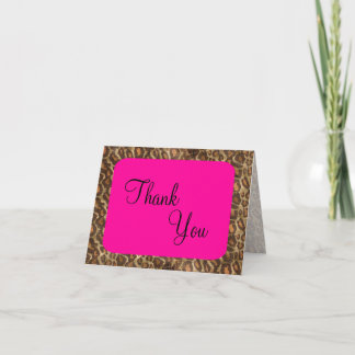 Tarjeta de agradecimiento de Fuscia Leopard