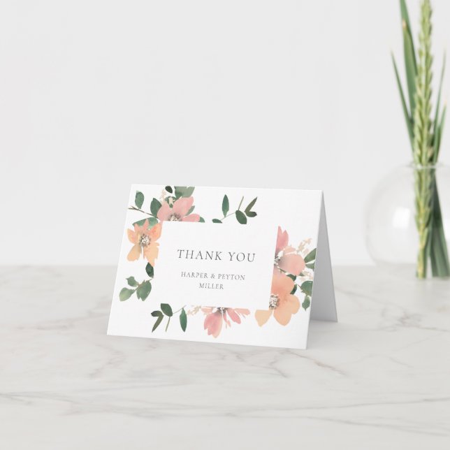 Tarjeta de agradecimiento de Garden Love Flat (Anverso)