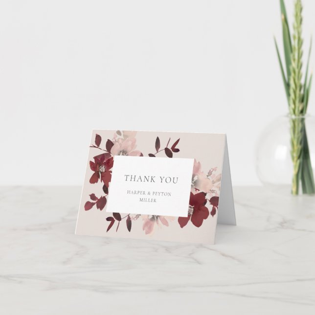 Tarjeta de agradecimiento de Garden Love Flat (Anverso)