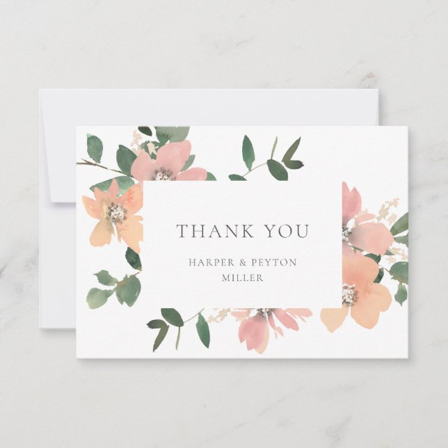Tarjeta de agradecimiento de Garden Love Flat (Anverso)