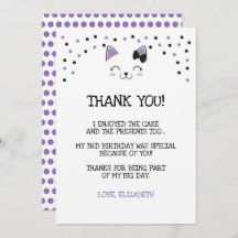 Tarjeta de agradecimiento de gatito