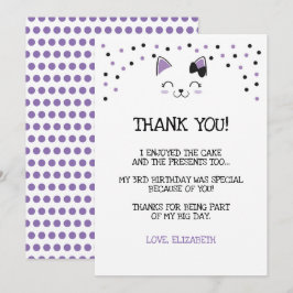 Tarjeta de agradecimiento de gatito