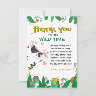 Tarjeta de agradecimiento de gatito adorable en un