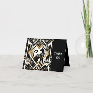 Tarjeta de agradecimiento de gato decorativo abstr
