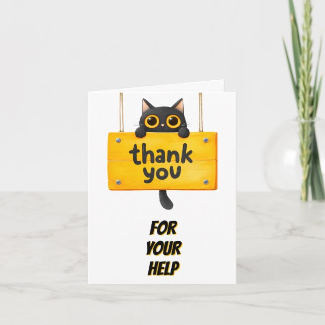 Tarjeta de agradecimiento de gato lindo (Anverso)