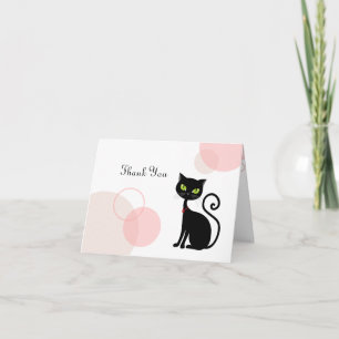 Tarjeta de agradecimiento de gato negro descarado