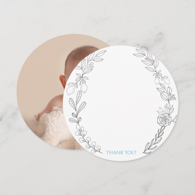 Tarjeta de agradecimiento de George Round Photo. (Anverso / Reverso)