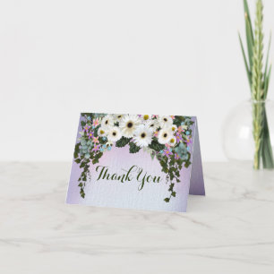 Tarjeta de agradecimiento de Gerbera Daisies Foled
