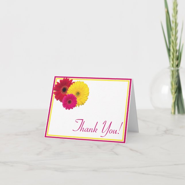 Tarjeta de agradecimiento de Gerbera Daisy Rosa Am (Anverso)