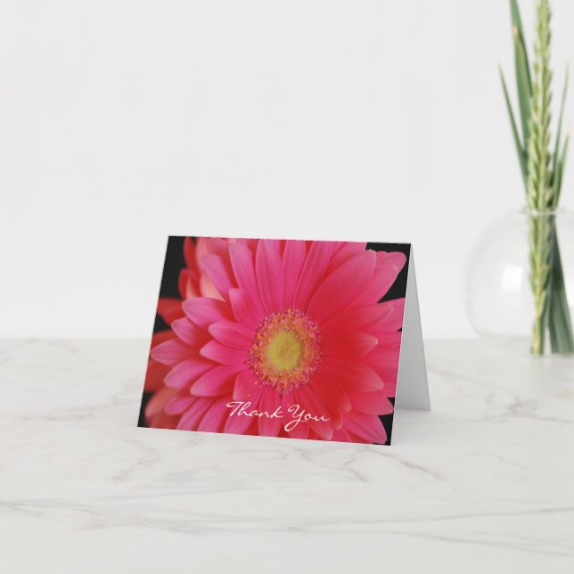 Tarjeta de agradecimiento de gerbera rosa (Anverso)