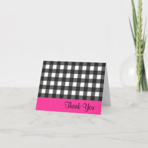 Tarjeta de agradecimiento de gingham para toda oca